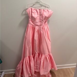 Elegant Pink Strapless Formal Dress